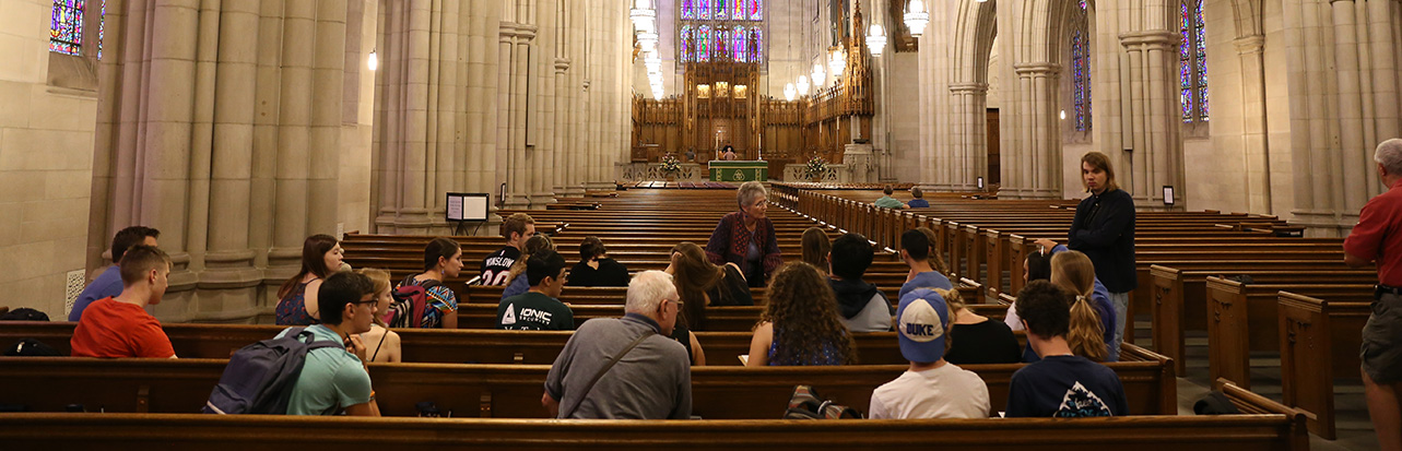 Learning about the architecture of Duke Chapel