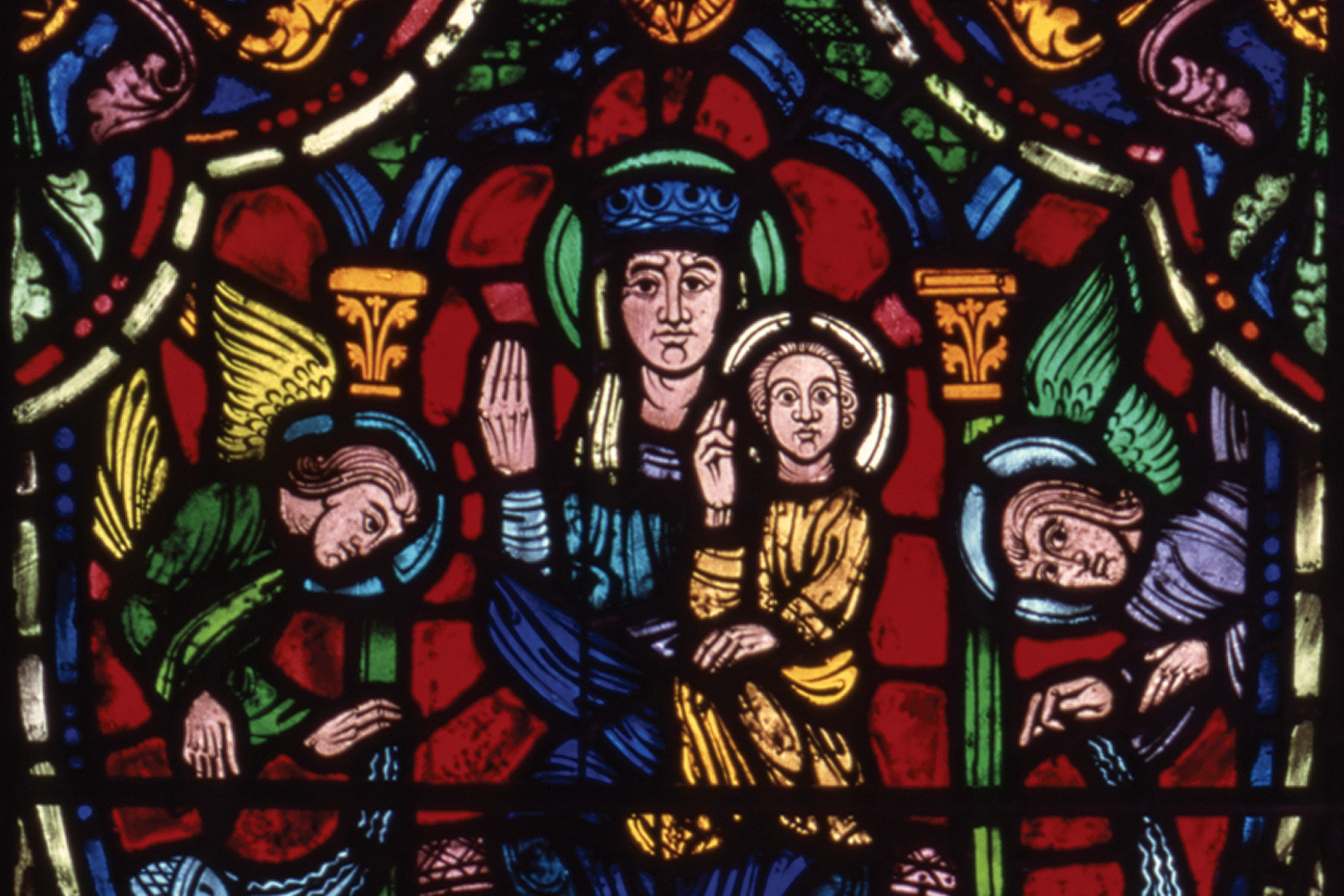 The Virgin with Child stained glass
