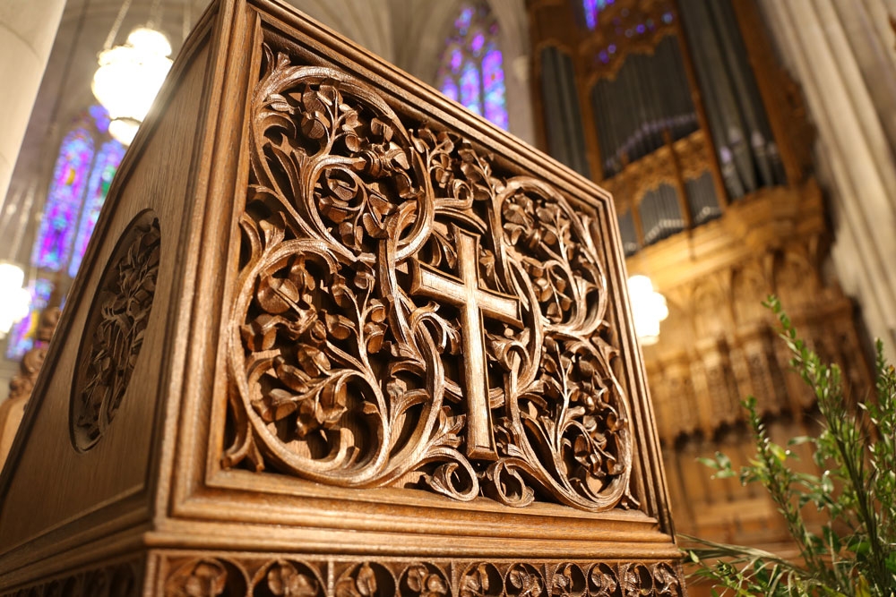 Wooden carving of a cross