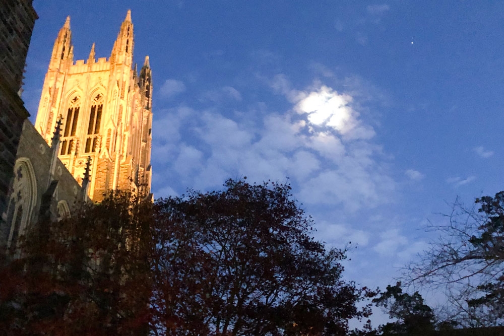 Chapel tower and moon