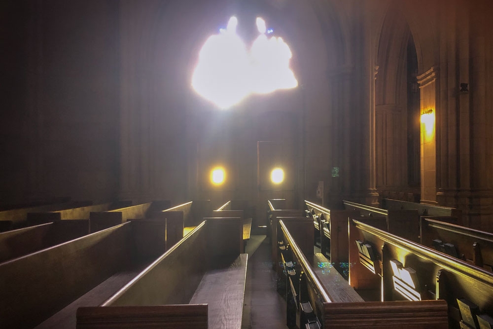 Light coming in a Duke Chapel window