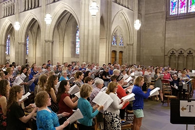 Former Chapel Choir members gather to sing on Reunions Weekend
