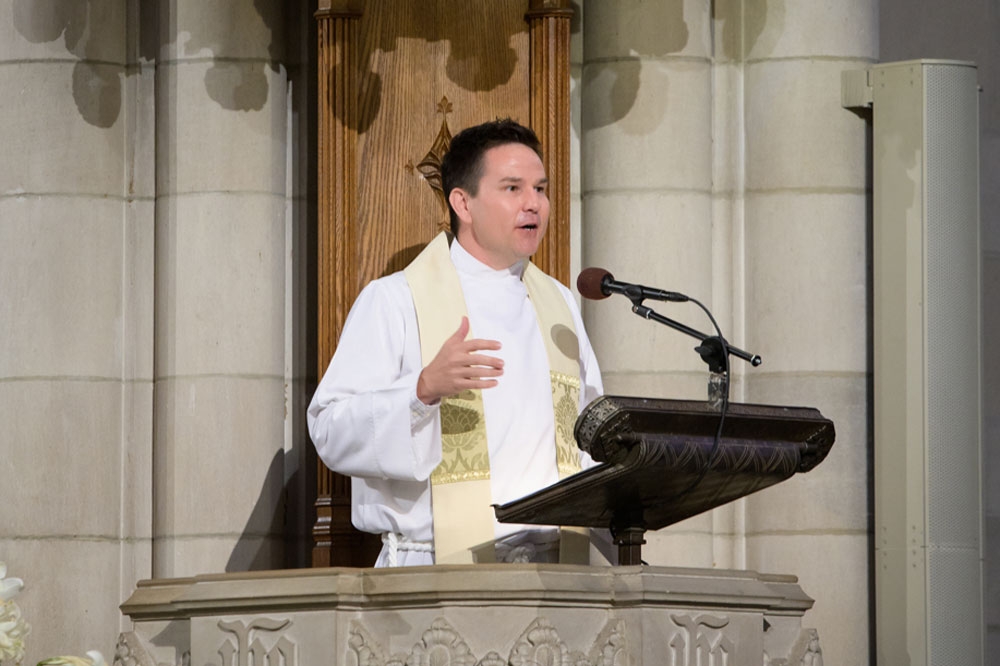 The Rev. Bruce Pucket preaching at Duke Chapel