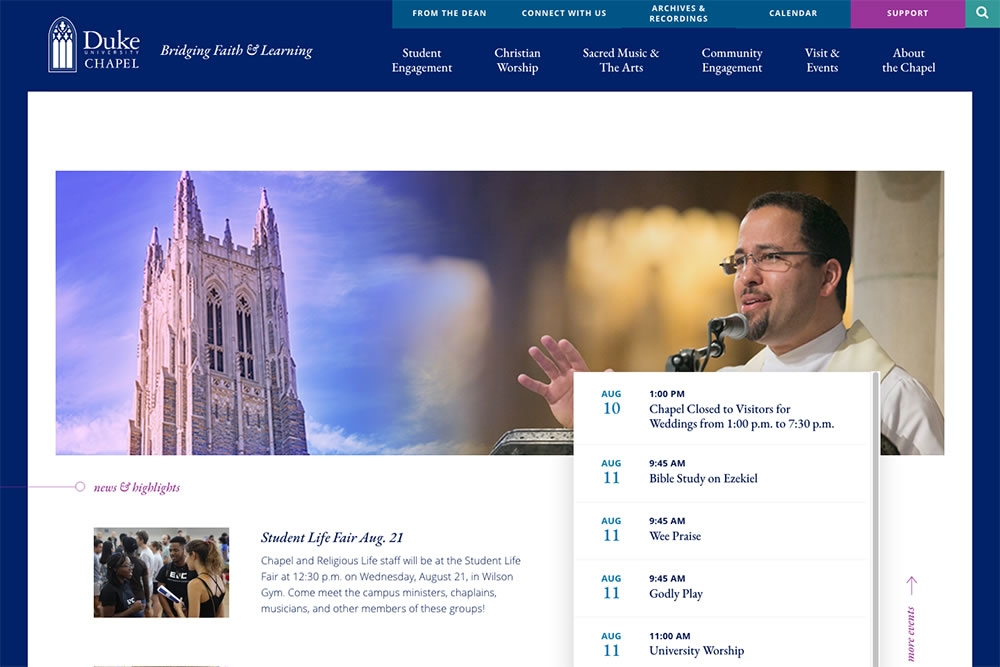 Duke Chapel homepage