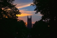 Duke Chapel at sunset