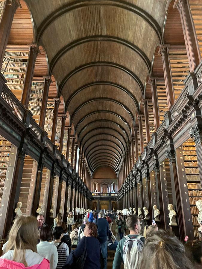 The Long Room in the library at Trinity College, Dublin