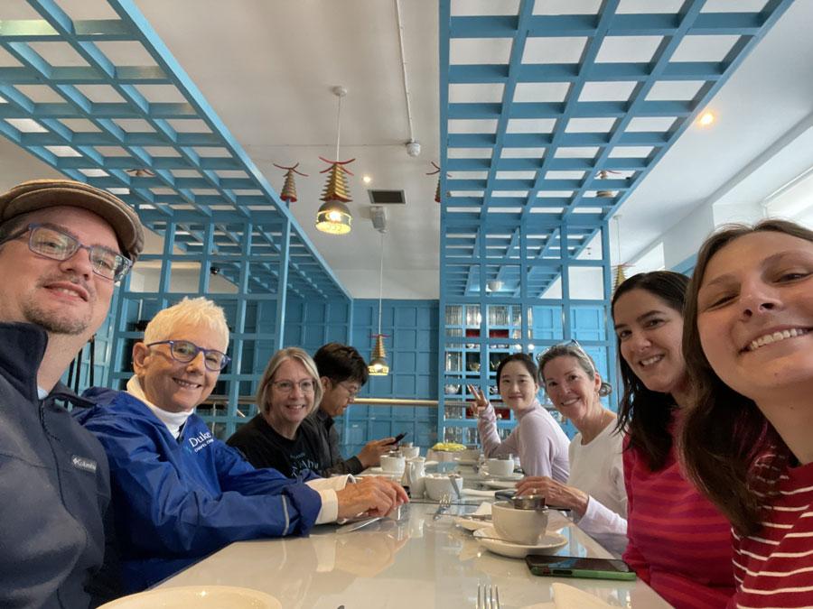 Choir members enjoy high tea at the Willow Tea Rooms in Glasgow.