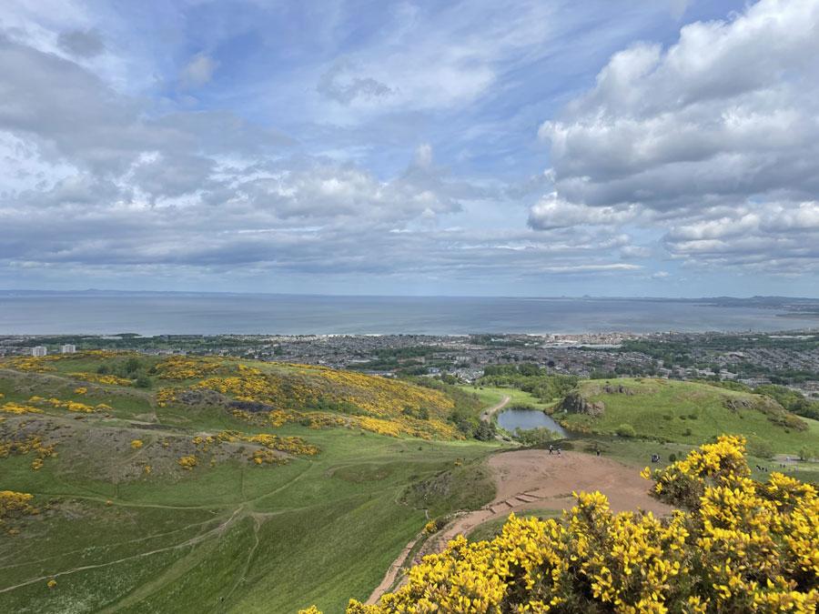 A view of Edinburgh from the hill "Arthur's Seat."
